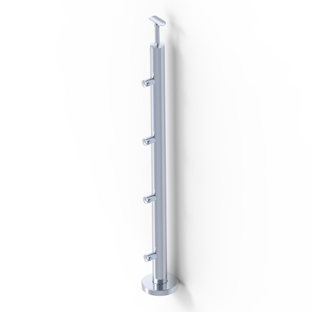 Słupek balustrady polerowany A-VR90-4D12-L