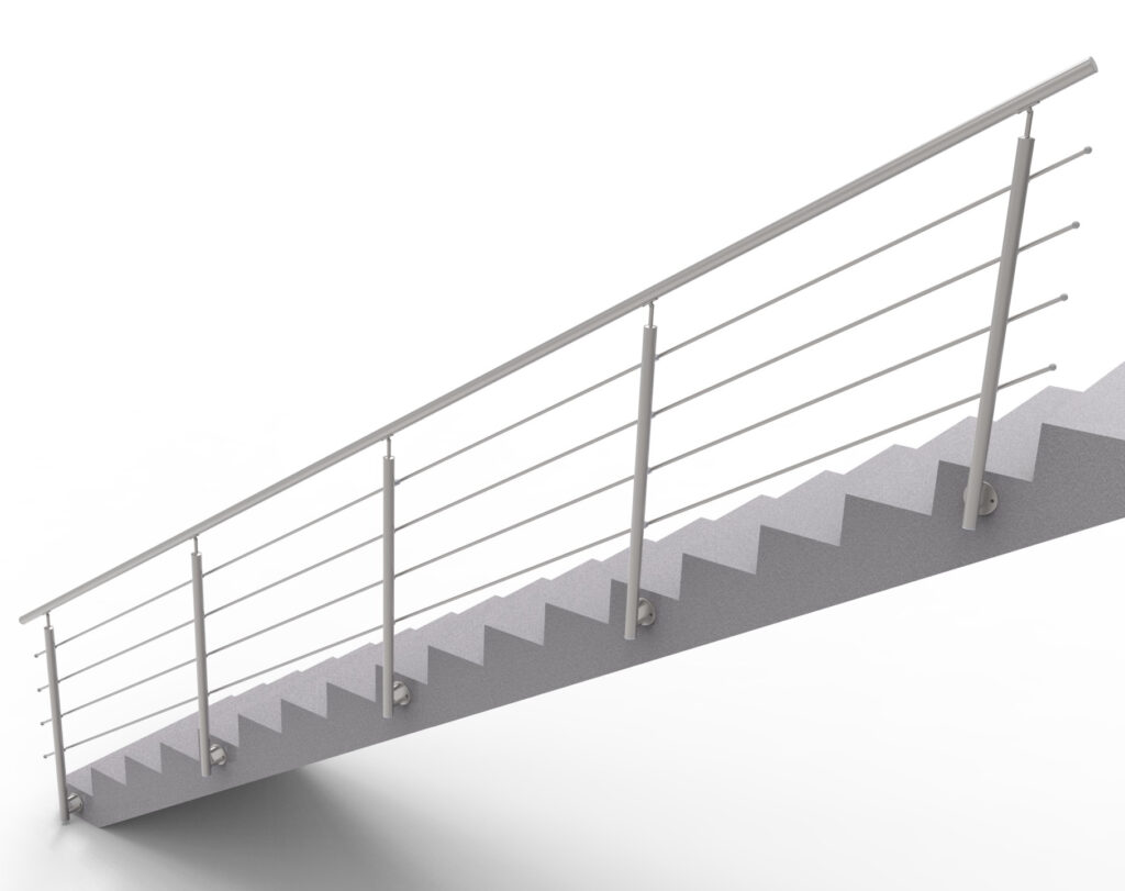 Balustrada nierdzewna AISI304, D42,4/4xd12/H900/L6 A/ZBS90-6000