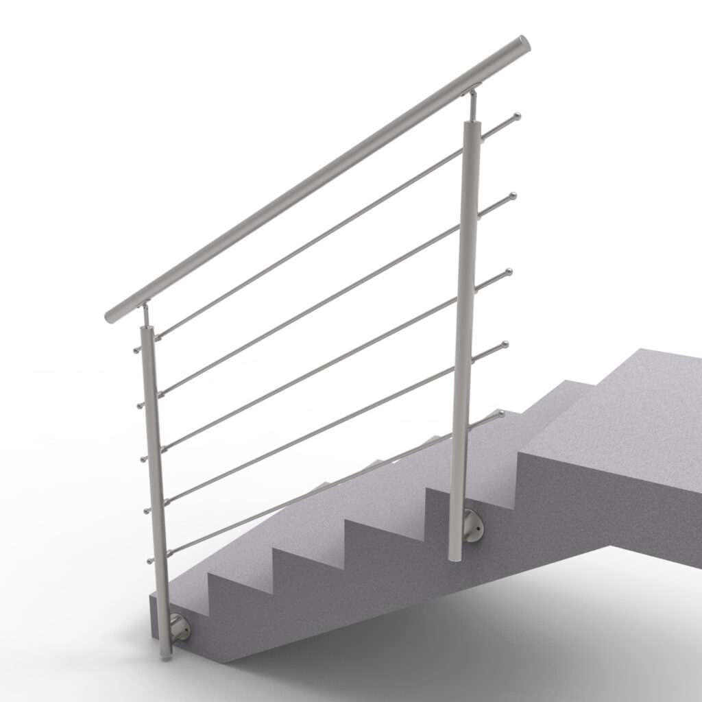 Balustrada nierdzewna AISI304, D42,4/5xd12/H1000/L A/ZBS100-1500