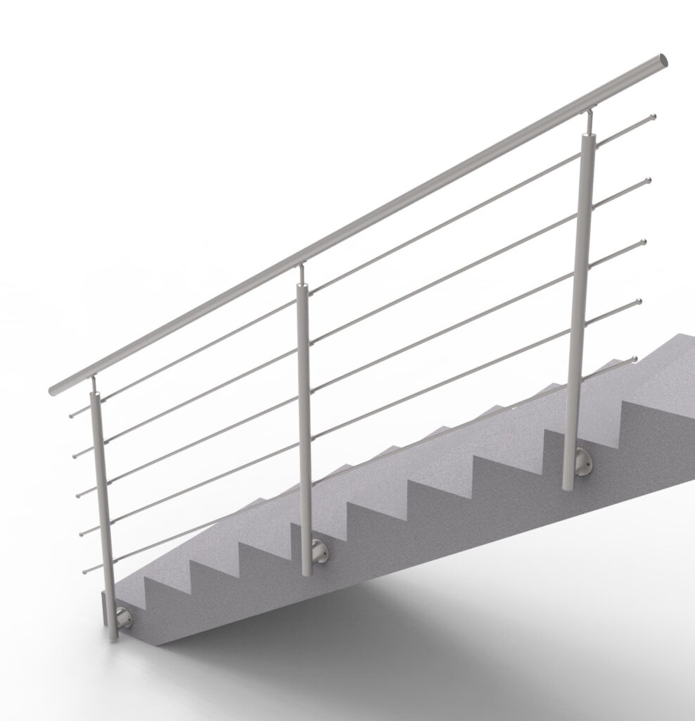 Balustrada nierdzewna AISI304, D42,4/5xd12/H1000/L A/ZBS100-3000
