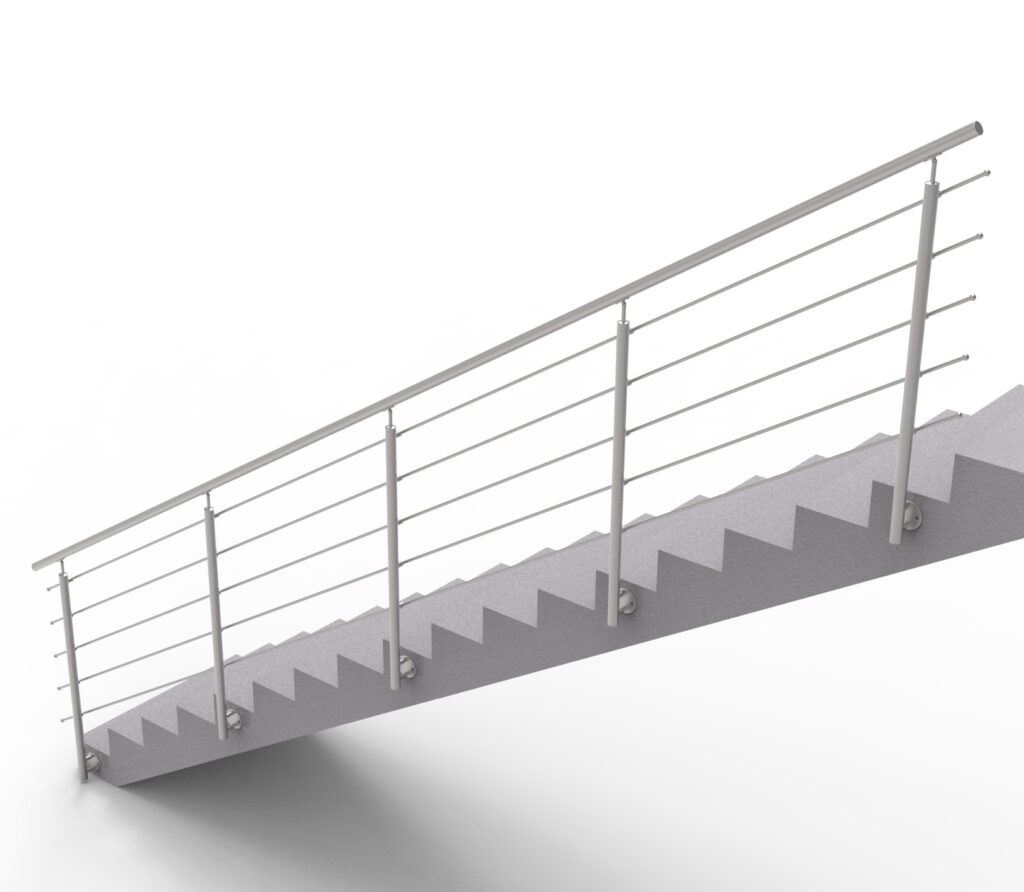 Balustrada nierdzewna AISI304, D42,4/5xd12/H1000/L A/ZBS100-6000