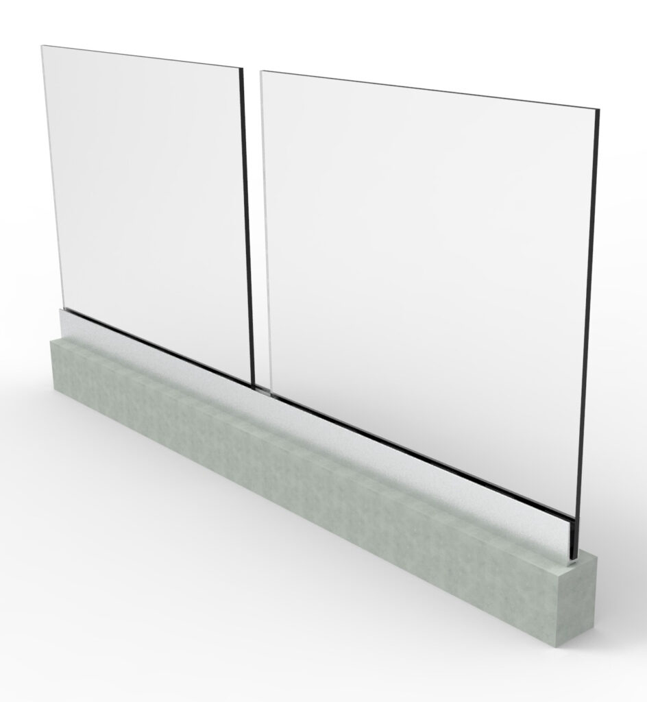 Balustrada całoszklana 2500x1000mm AL/ZVR100-2500-004
