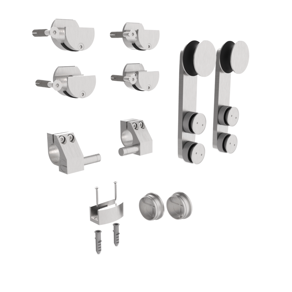 Okucia - drzwi przesuwne, system rurowy AISI304 GS-304/P9102/S-set