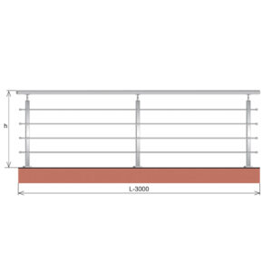 Balustrada nierdzewna AISI304, 40x40x2/4xd12/H900/ AJP/ZVR90-3000