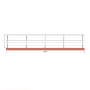 Balustrada nierdzewna AISI304, 40x40x2/4xd12/H900/ AJP/ZVR90-6000
