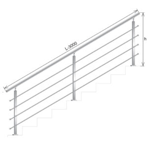 Balustrada nierdzewna AISI304, 40x40x2/4xd12/H900/ AJP/ZVS90-3000