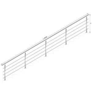 Balustrada nierdzewna AISI304, 40x40x2/4xd12/H900/ AJP/ZVS90-6000