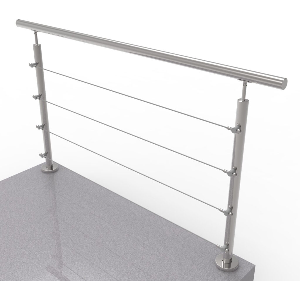 Balustrada nierdzewna AISI304, D42,4/4xd5/H900/L15 A/ZCVR90-1500