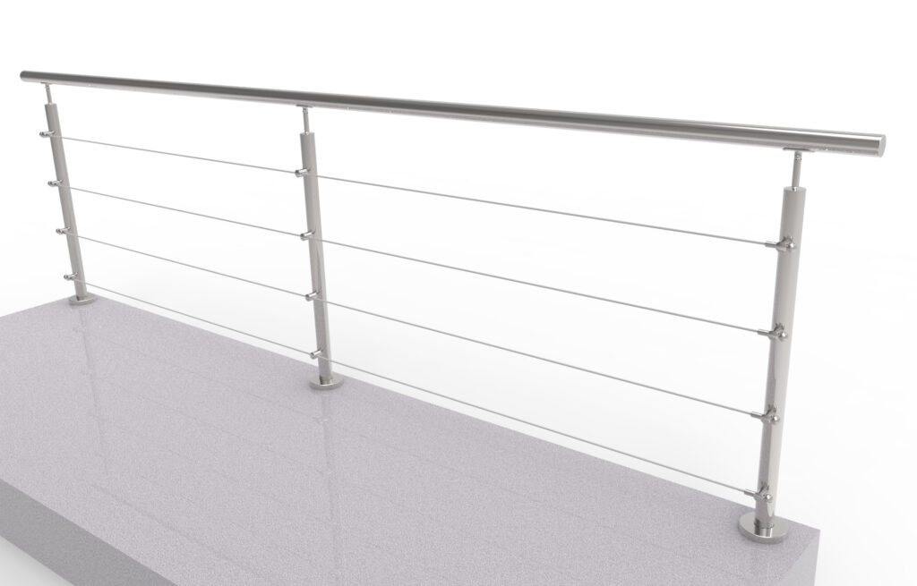 Balustrada nierdzewna AISI304, D42,4/4xd5/H900/L30 A/ZCVR90-3000