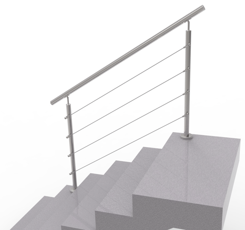 Balustrada nierdzewna AISI304, D42,4/4xd5/H900/L15 A/ZCVS90-1500