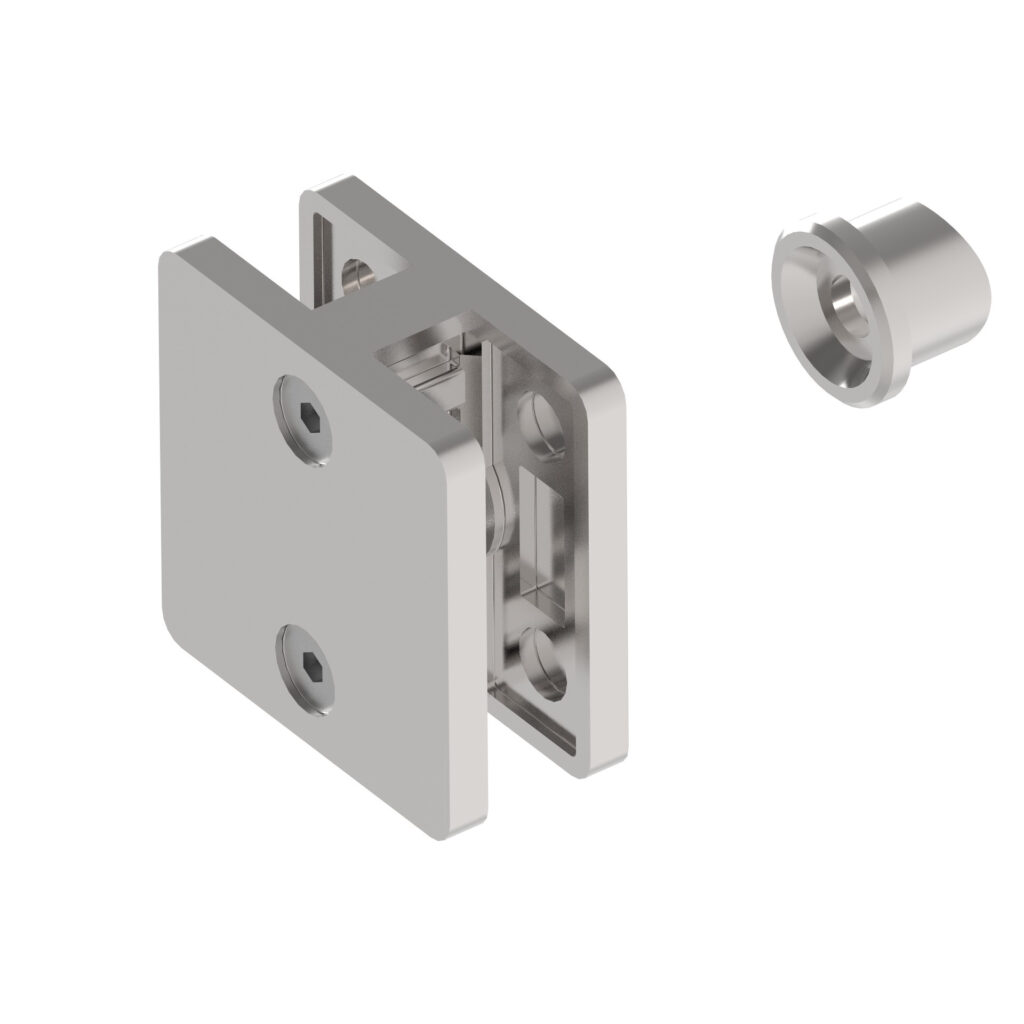 Uchwyt szkła - łącznik AISI316, 180°/D42,4/T6-12,7 A14/2100-742-L