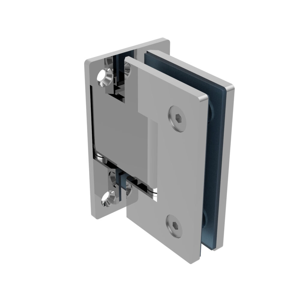 Zawias do drzwi szklanych +/- 90 stopni AISI304 GS-304/D-B-990-1/P/Cr-B