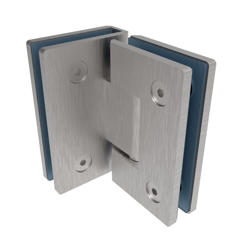 Zawias do drzwi szklanych +/- 90 stopni AISI304, GS-304/D-B-990-4/S-B
