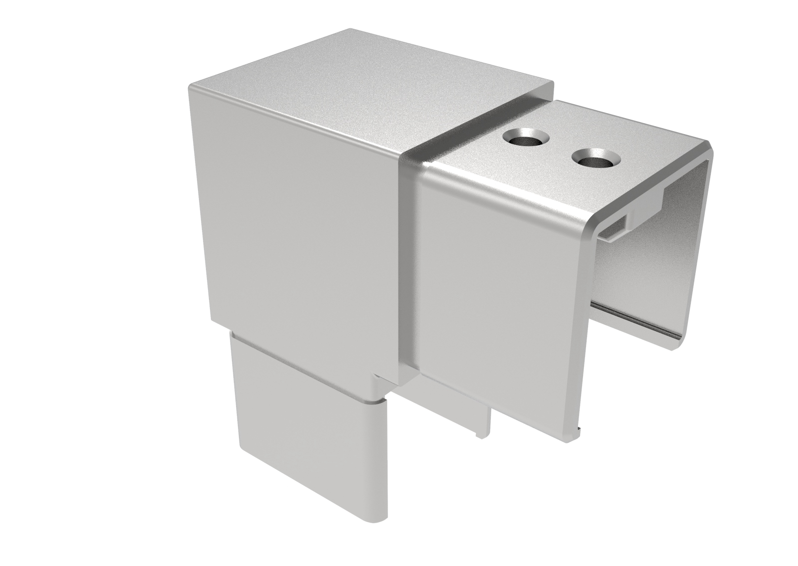 Uchwyt szkla-złączka rury-kolano 90°, 40x40x2mm A14/6303-040
