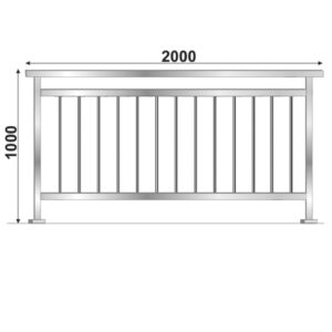 Balustrada nierdzewna pionowa VR AISI304, 40x40x2 AJP/ZVVR100-2000