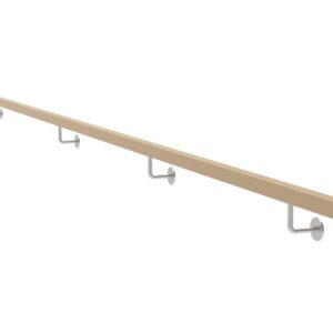 Uchwyt z drewna dębowego i uchwyt poręczy AISI304, JP40x40mm/L4000mm WDJP/M-4000-CINK