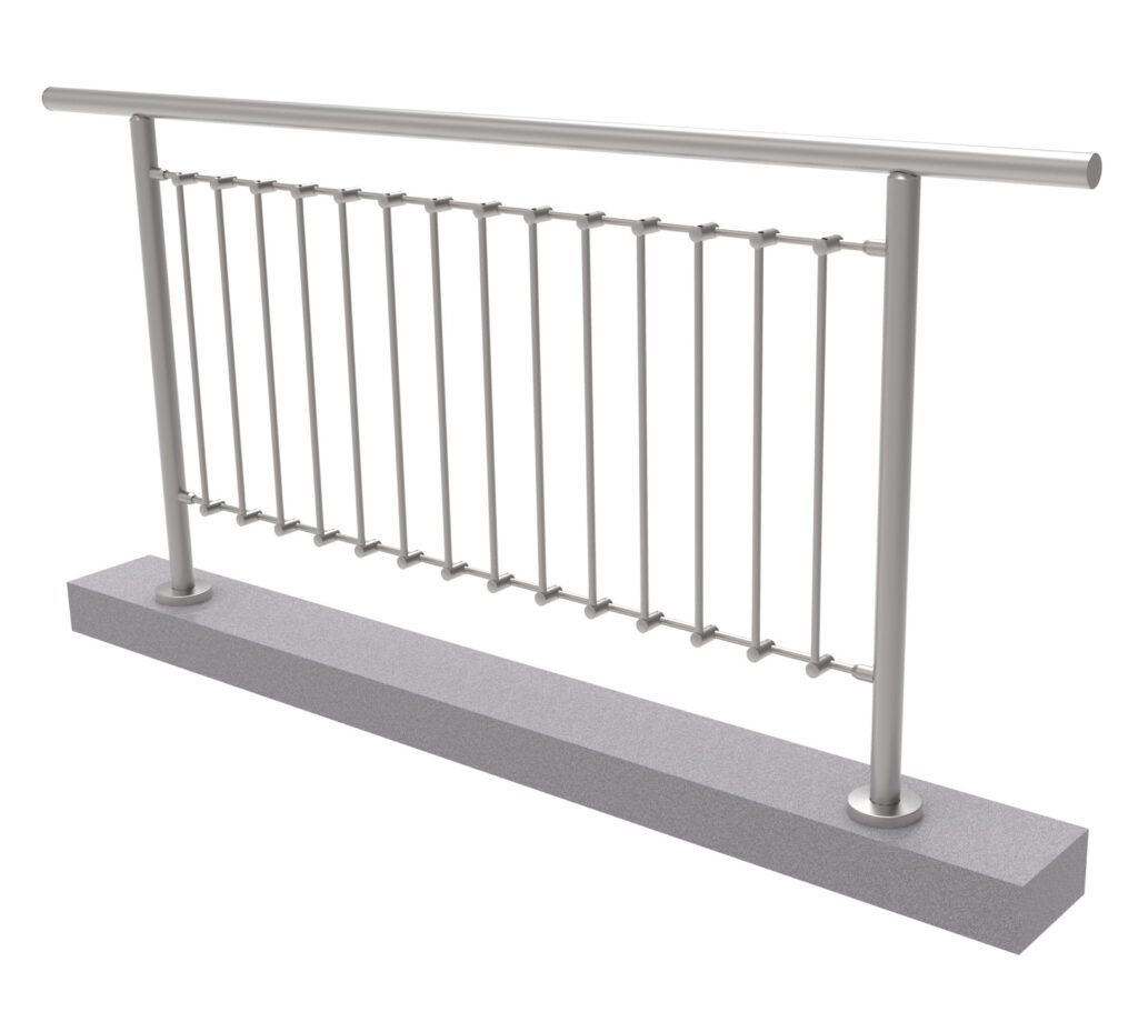 Balustrada nierdzewna pionowa VR AISI304, D42,4/d1 A/ZVVR100-2000-D12/D12