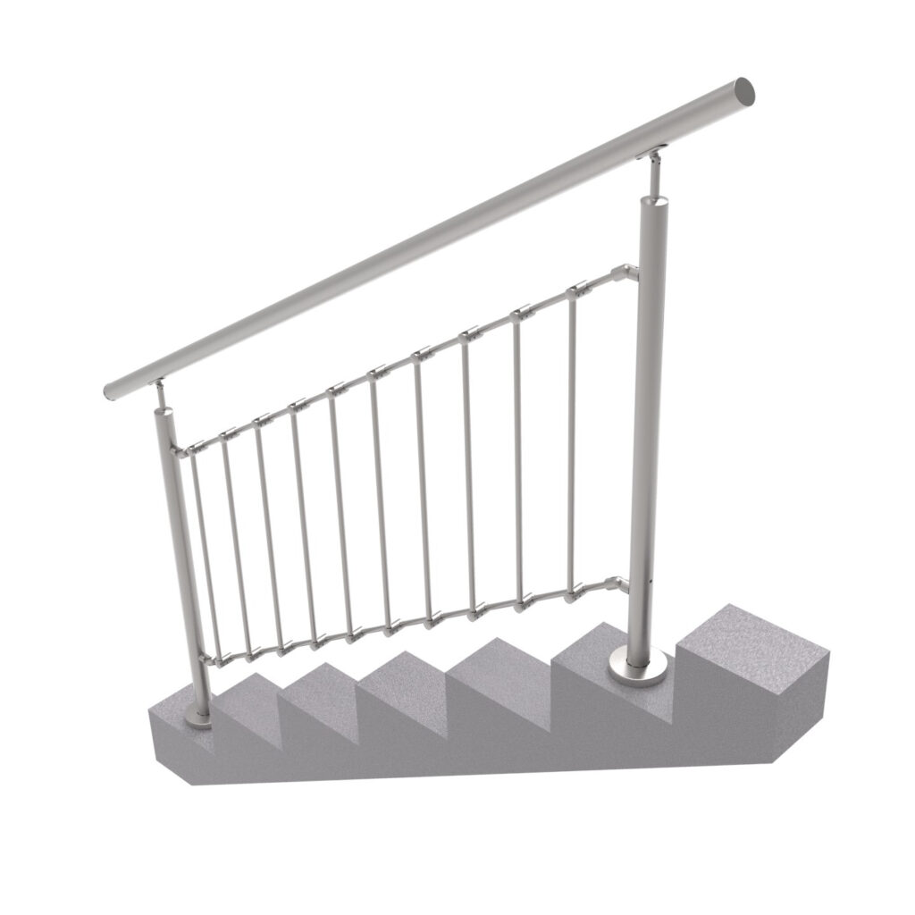 Balustrada nierdzewna pionowa VR AISI304, D42,4/d1 A/ZVVS100-2000-D12/D12