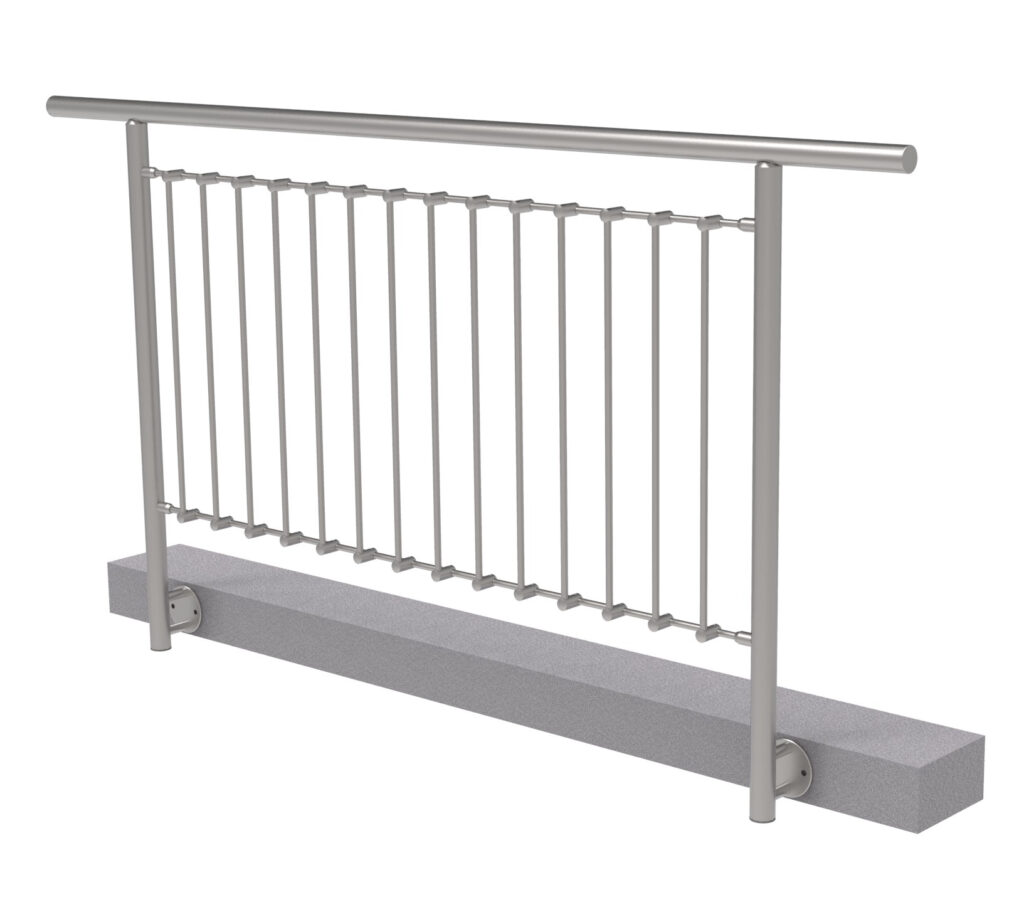 Balustrada nierdzewna pionowa BR AISI304, D42,4/d1 A/ZVBR100-2000-D12/D12