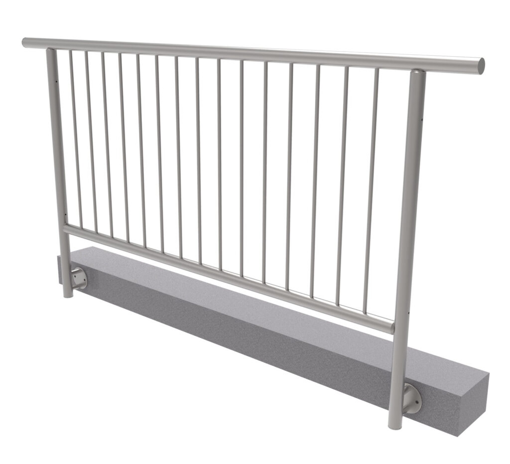 Balustrada nierdzewna pionowa BR AISI304, D42,4/d1 A/ZVBR100-2000-D42/D12