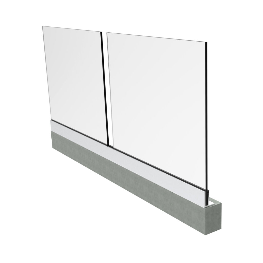 Balustrada całoszklana 2500x1000mm AL/ZVR100-2500-006