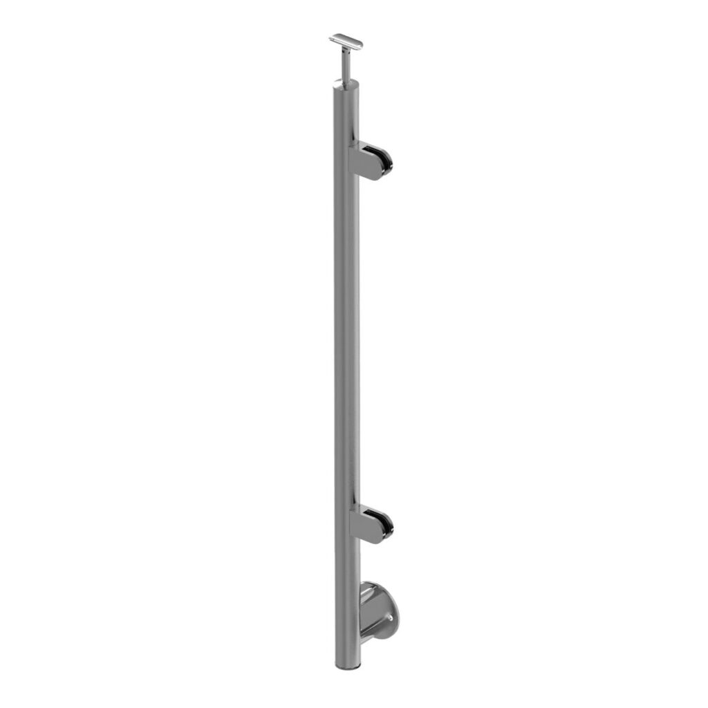 Słupek nierdzewny -prosto + plate A-BR100-2GL-250P