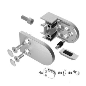 Uchwyt wypelni szkła obły na płasko A/250P-000-set4