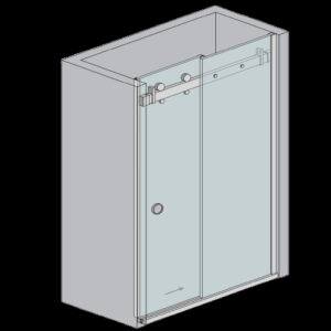 Okucie – drzwi przesuwne – listwa przesuw GS-304/P9800/P/Cr-Set