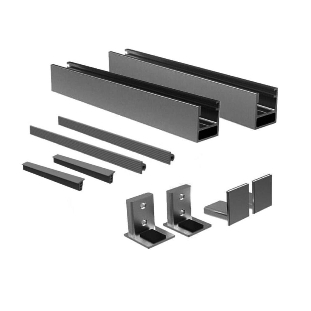 Francuskie okno Aluminiowa rama bez szkła GS/FRB10-110-BK-R7021