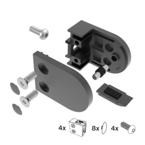 Uchwyt wypelni szkła obły na płasko A-BL/250P-000-set4