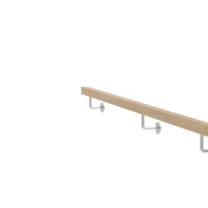 Uchwyt z drewna dębowego i uchwyt poręczy AISI304, JP40x40mm/L2000mm WDJP/M-2000-CINK