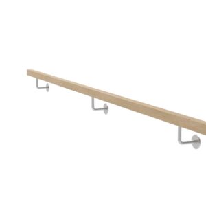 Uchwyt z drewna dębowego i uchwyt poręczy AISI304, JP40x40mm/L3000mm WDJP/M-3000-CINK