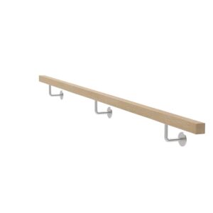 Uchwyt z drewna dębowego i uchwyt poręczy AISI304, JP40x40mm/L2500mm WDJP/M-2500-CINK