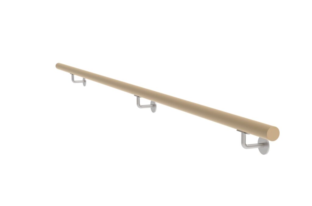 Uchwyt z drewna dębowego i uchwyt poręczy ze stali nierdzewne, L2500mm WD/M-2500