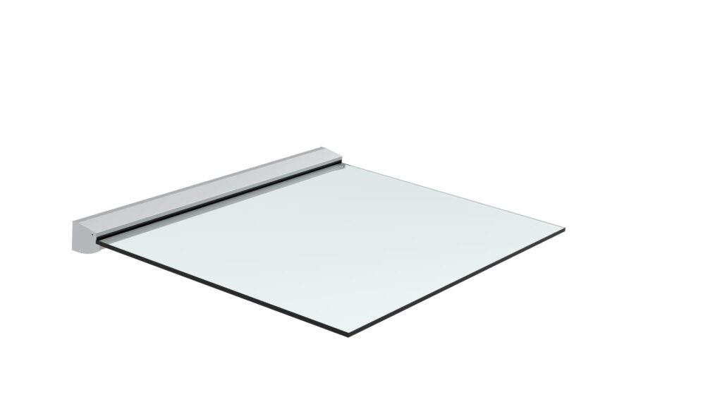 Aluminiowa daszka szklana profil AL/PR7-1500-N-E-SET2