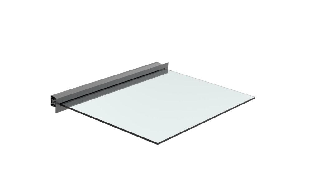 Aluminiowa daszka szklana profil AL/PR7-1500-R7016-SET3