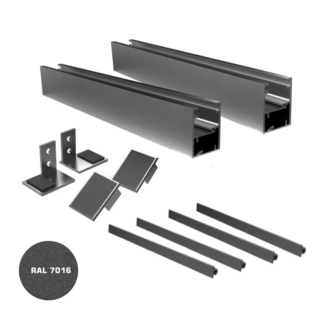 Francuskie okno Aluminiowa rama bez szkła GS/FRB10-100-ZK-R7016-tex